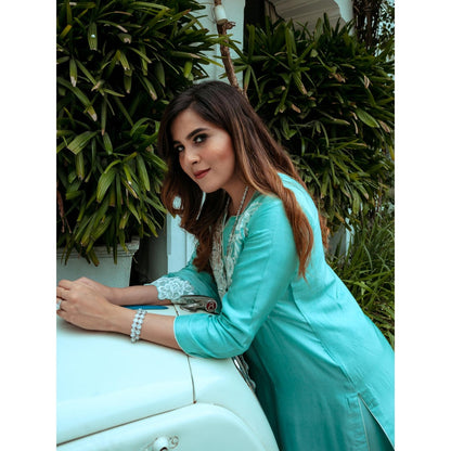 House Of Muher Anabia Turquoise Suit Set (Set of 3)