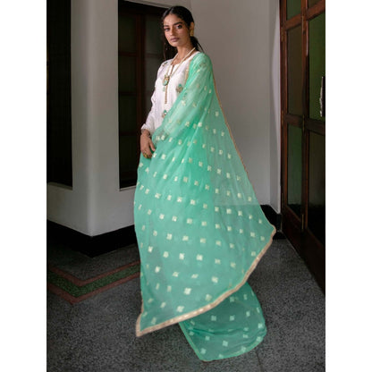 House Of Muher Zubina Off White Suit Set (Set of 3)