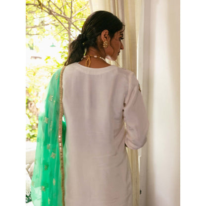 House Of Muher Zubina Off White Suit Set (Set of 3)