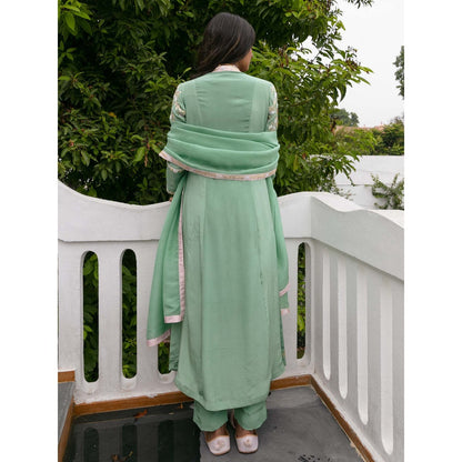House Of Muher Saba Green Suit Set (Set of 3)