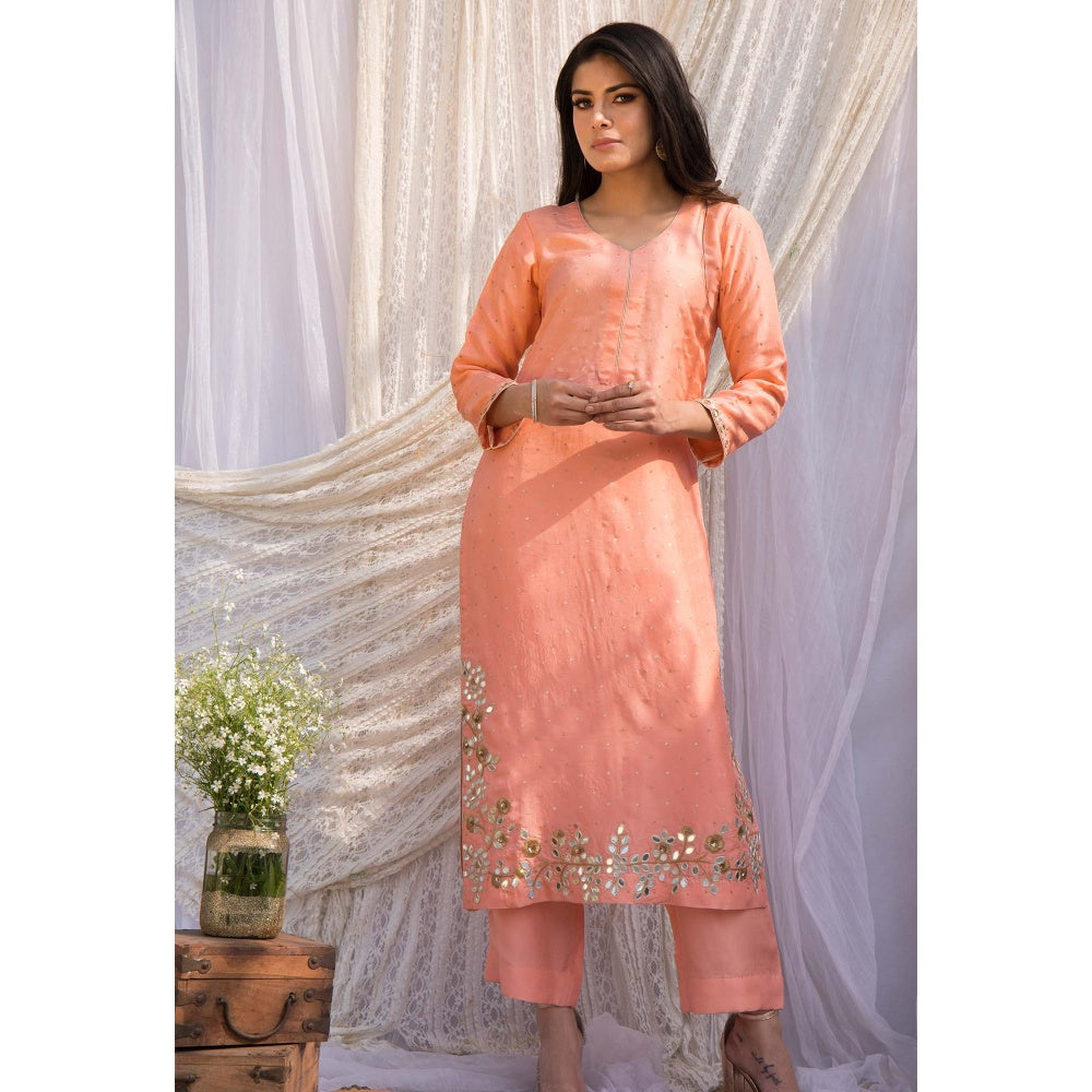 House Of Muher Kaina Peach Suit Set (Set of 3)