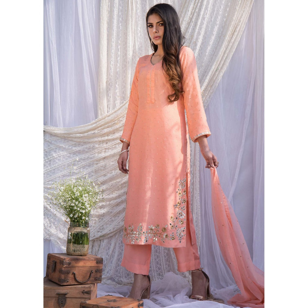 House Of Muher Kaina Peach Suit Set (Set of 3)