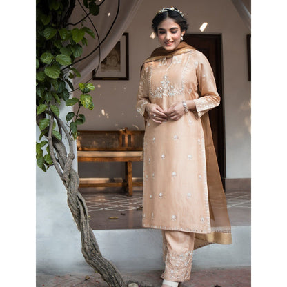 House Of Muher Mirha Beige Kurta Set