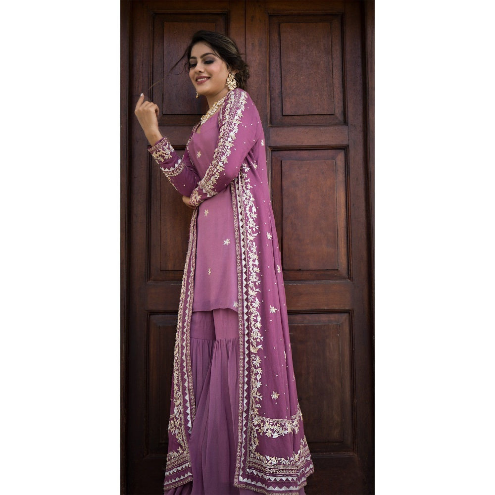 House Of Muher Sahiba Lavender Kurta Set