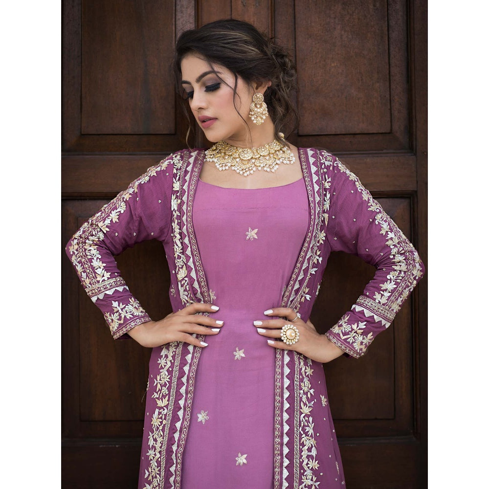 House Of Muher Sahiba Lavender Kurta Set