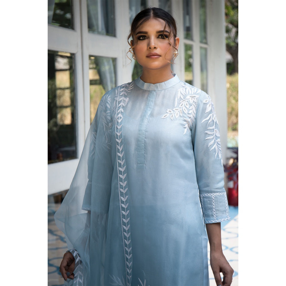 House Of Muher Noor Ice Blue Kurta Set