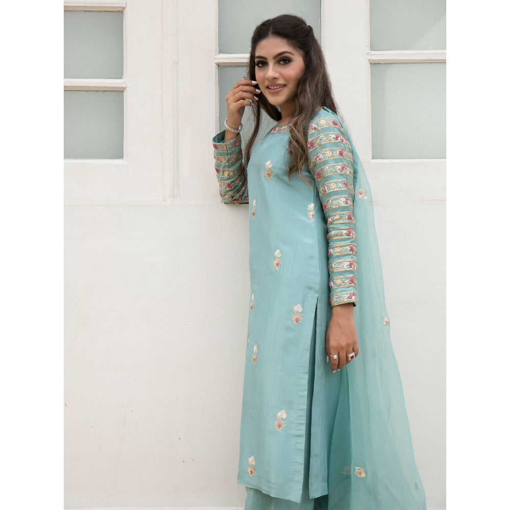 House Of Muher Mehar Aqua Blue Kurta Set