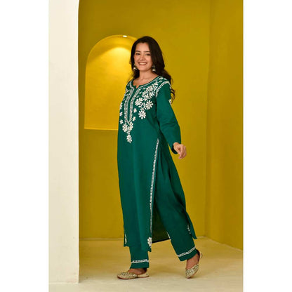 House of Chikankari Juhaina Chikankari Cotton Straight (Set of 2)