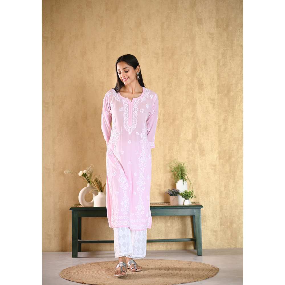 House of Chikankari Aiza Chikankari Modal Straight Kurta