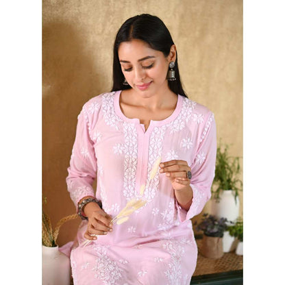 House of Chikankari Aiza Chikankari Modal Straight Kurta