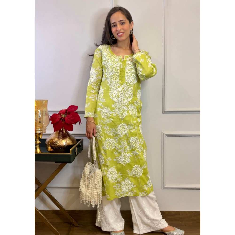 House Of Chikankari Zainab Chikankari Mulmul Straight Kurta
