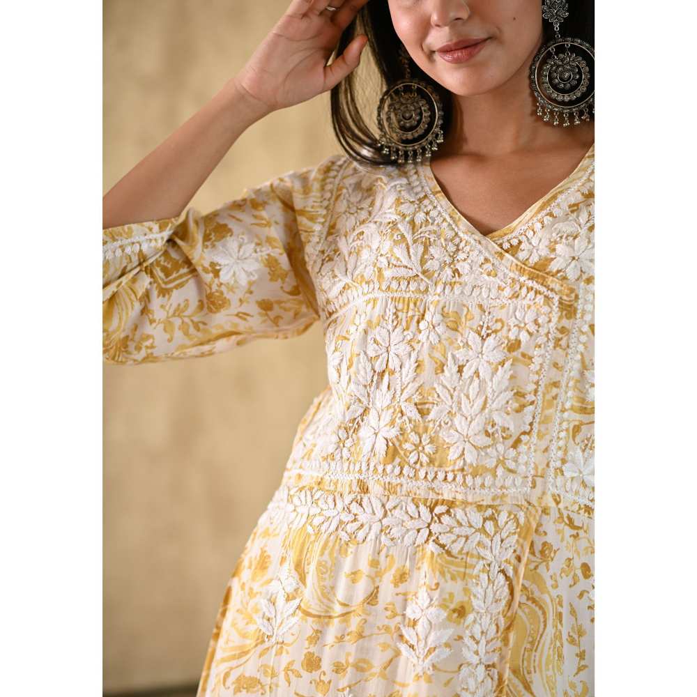House Of Chikankari Sukoon Chikankari Modal Angrakha