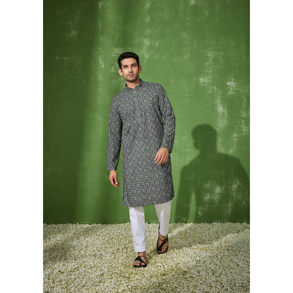House of Chikankari Aswad Cotton Straight Men Kurta