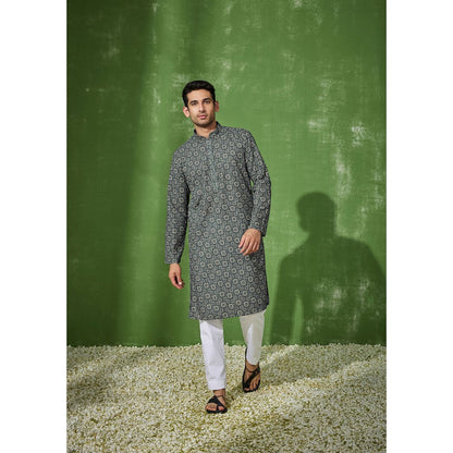 House of Chikankari Aswad Cotton Straight Men Kurta