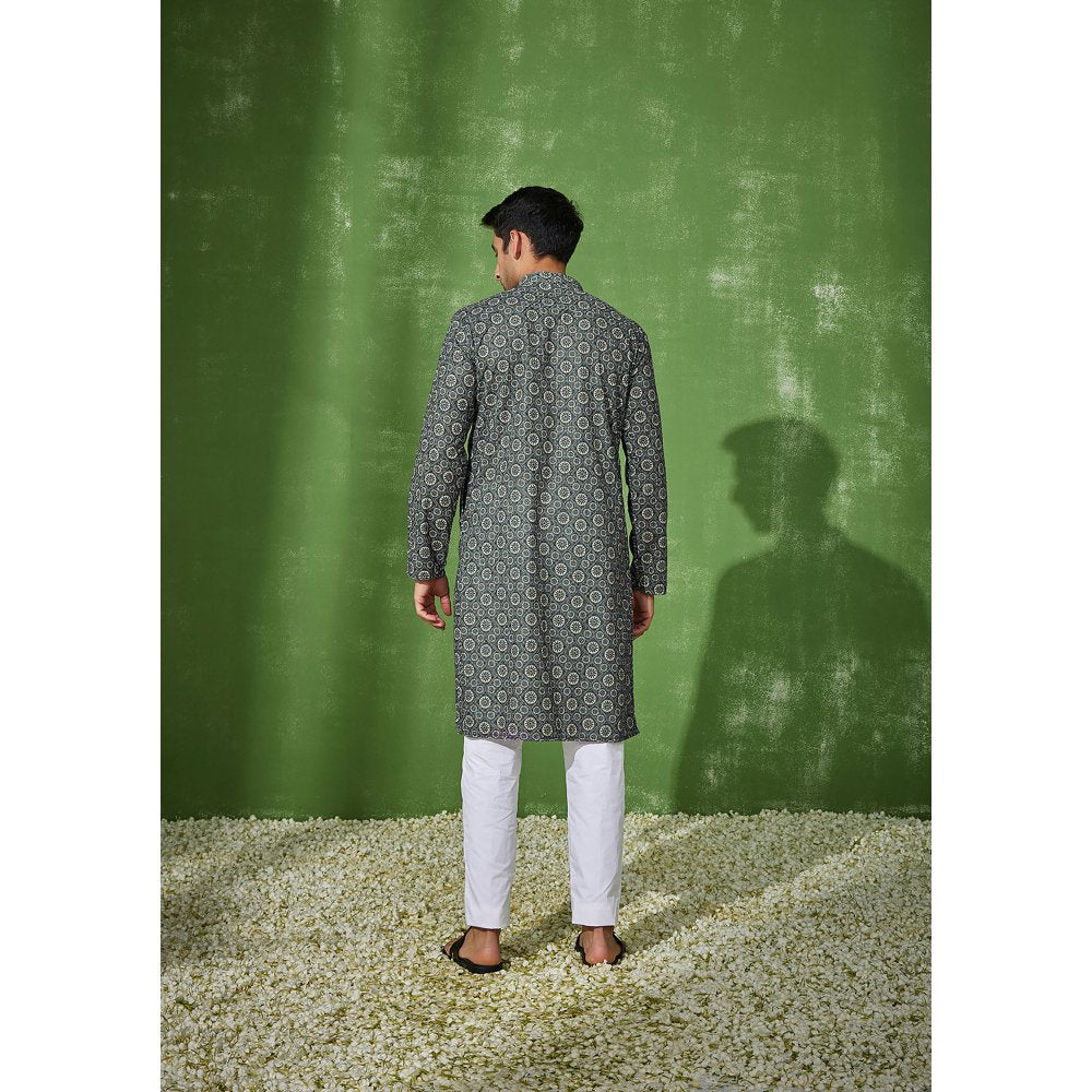 House of Chikankari Aswad Cotton Straight Men Kurta