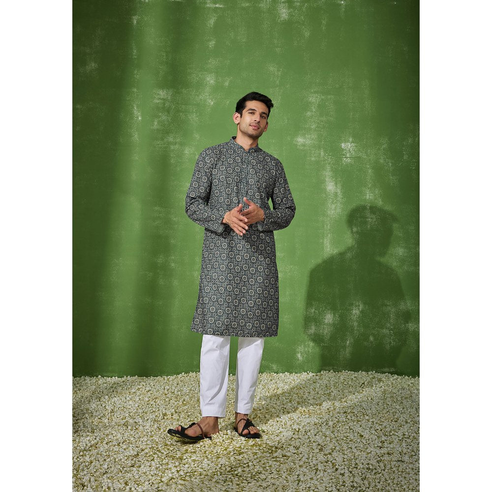 House of Chikankari Aswad Cotton Straight Men Kurta