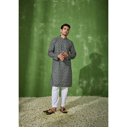 House of Chikankari Aswad Cotton Straight Men Kurta