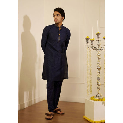 House of Chikankari Rashid Silk Straight Men Kurta with Pyjama (Set of 2)