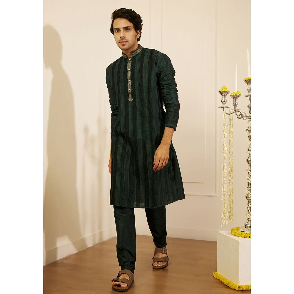 House of Chikankari Amir Silk Straight Men Kurta with Pyjama (Set of 2)