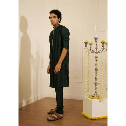 House of Chikankari Amir Silk Straight Men Kurta with Pyjama (Set of 2)