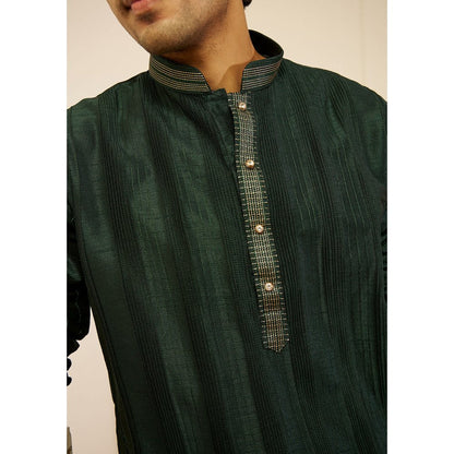 House of Chikankari Amir Silk Straight Men Kurta with Pyjama (Set of 2)