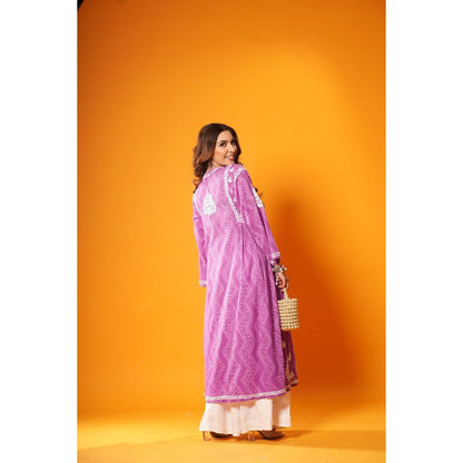 House of Chikankari Jugni Chikankari Mulmul A-Line Kurta