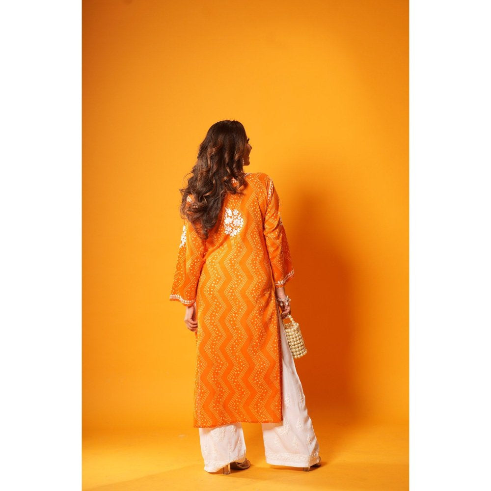 House of Chikankari Jugni Chikankari Mulmul Straight Kurta