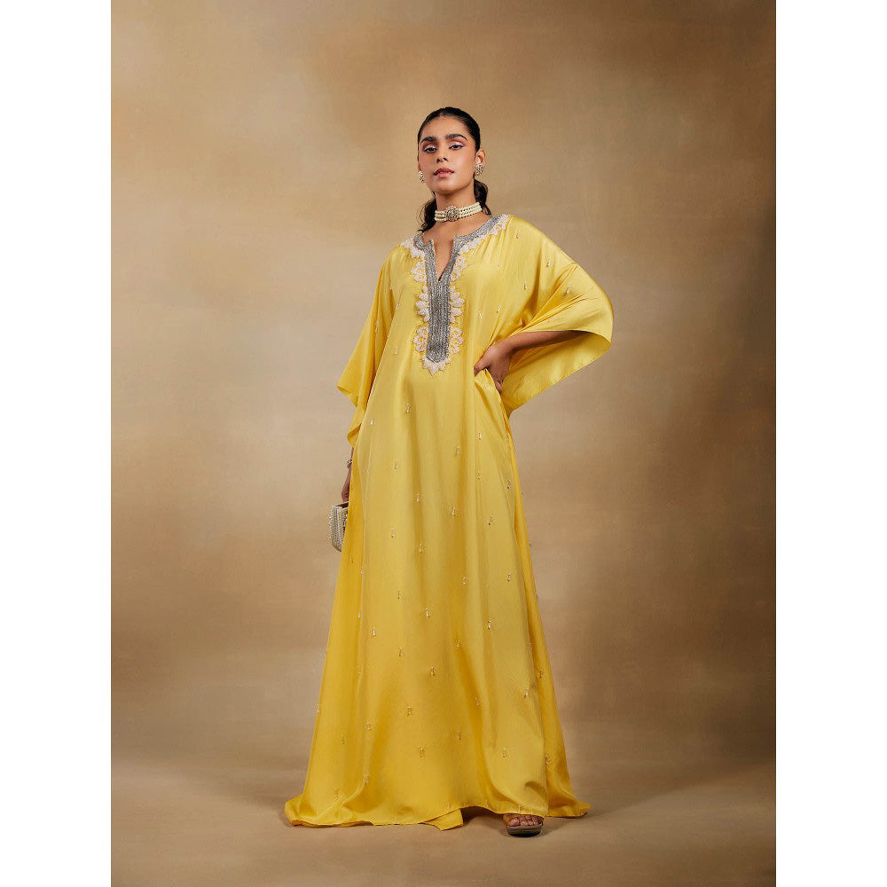 House of Exotique Ishya Yellow Kaftan