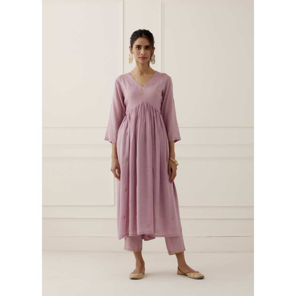 Ikshita Choudhary Purple Lilac Embroidered Modal Cotton Kurta