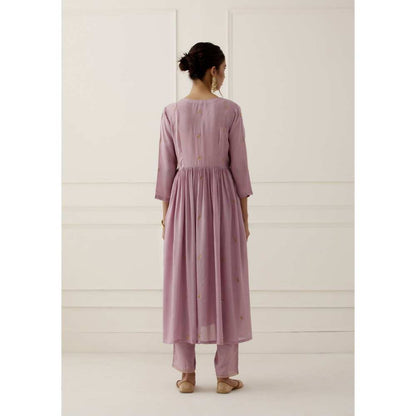 Ikshita Choudhary Purple Lilac Embroidered Modal Cotton Pants