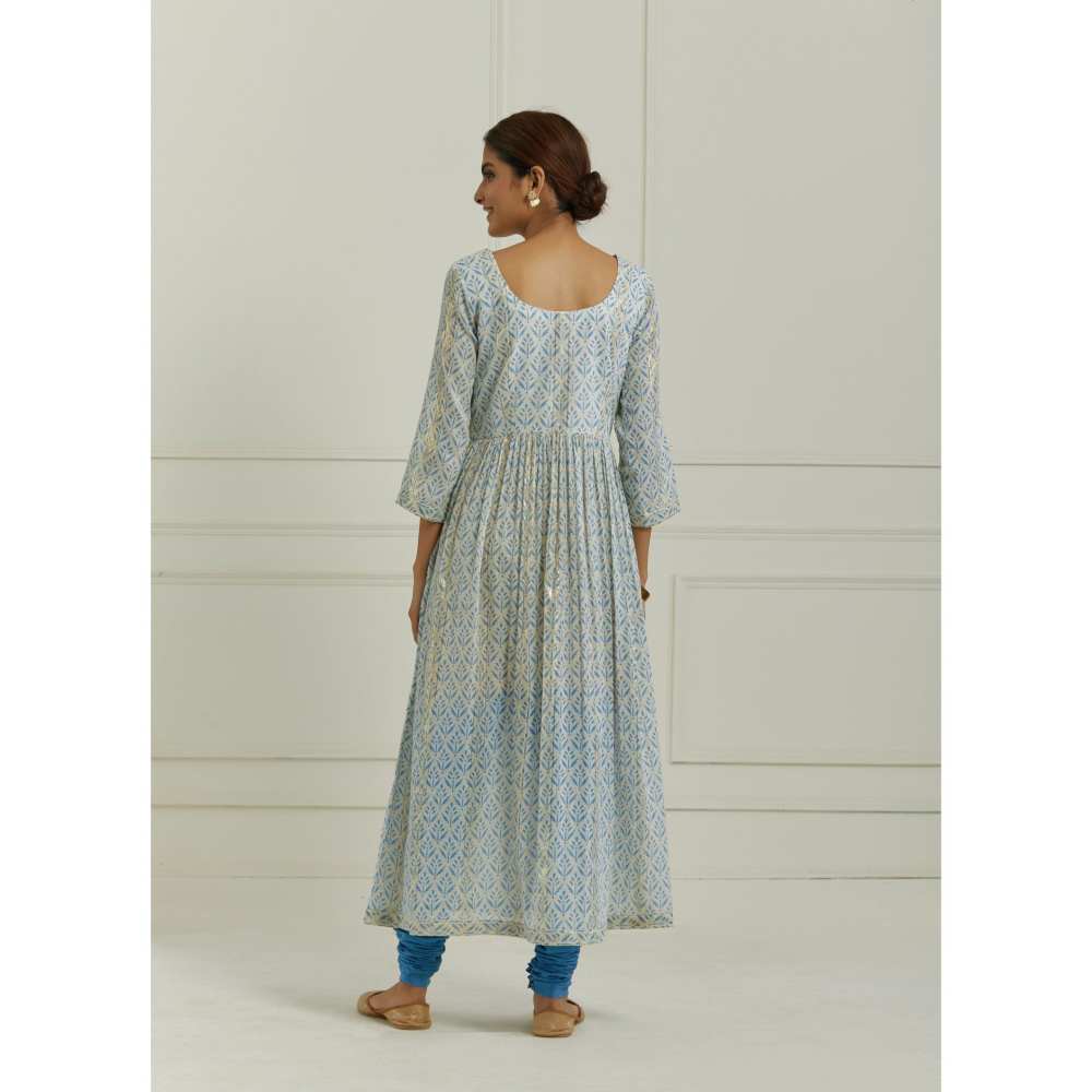 Ikshita Choudhary Blue Kurta (Set of 3)