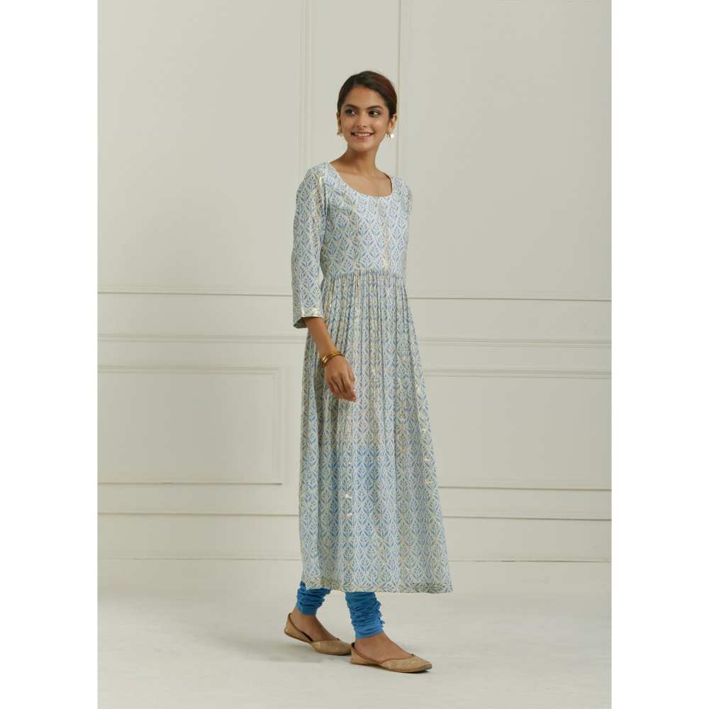 Ikshita Choudhary Blue Kurta (Set of 3)
