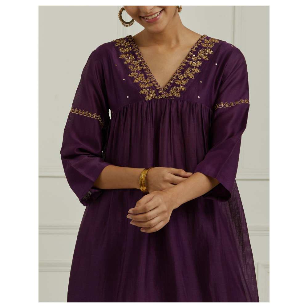 Ikshita Choudhary Purple Kurta (Set of 2)