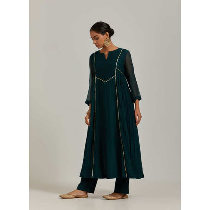 Ikshita Choudhary Green Kurta (Set of 3)
