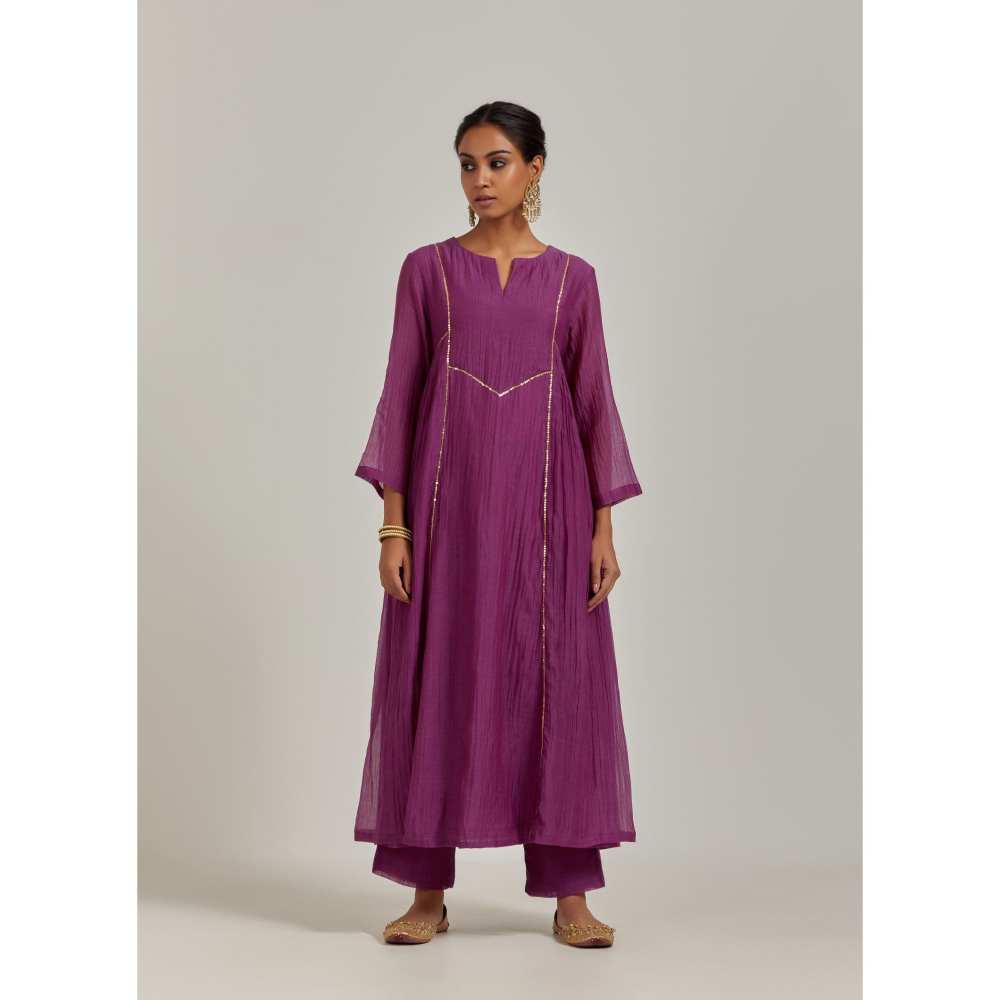 Ikshita Choudhary Purple Kurta (Set of 3)
