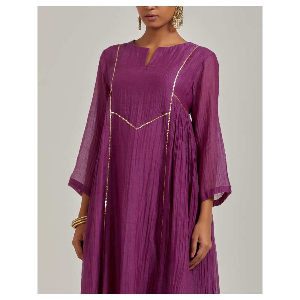 Ikshita Choudhary Purple Kurta (Set of 3)