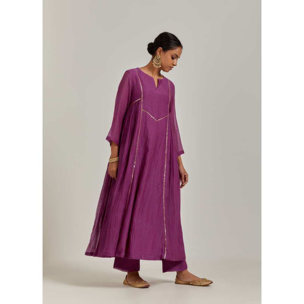 Ikshita Choudhary Purple Kurta (Set of 2)
