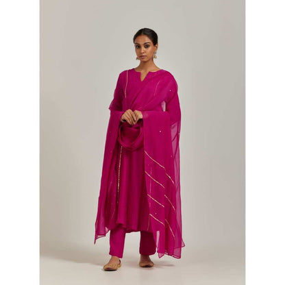 Ikshita Choudhary Magenta Kurta (Set of 3)