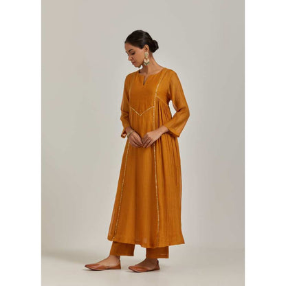 Ikshita Choudhary Mustard Kurta (Set of 2)