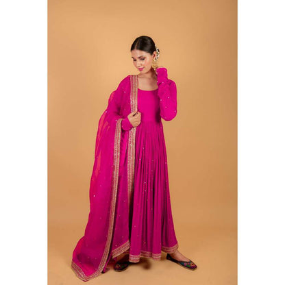 Ikshita Choudhary Magenta Kurta (Set of 2)