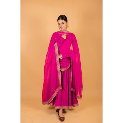 Ikshita Choudhary Magenta Kurta (Set of 2)