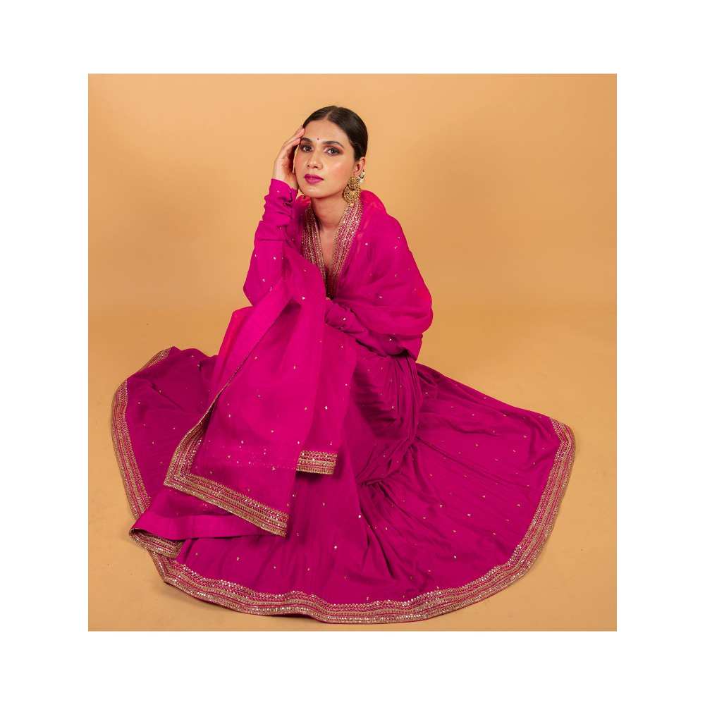Ikshita Choudhary Magenta Kurta (Set of 2)