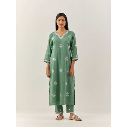 Ikshita Choudhary Green Kurta (Set of 3)