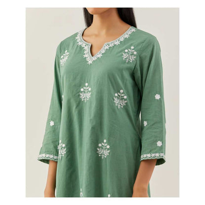 Ikshita Choudhary Green Kurta (Set of 3)