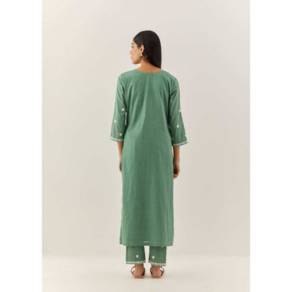 Ikshita Choudhary Green Kurta (Set of 2)