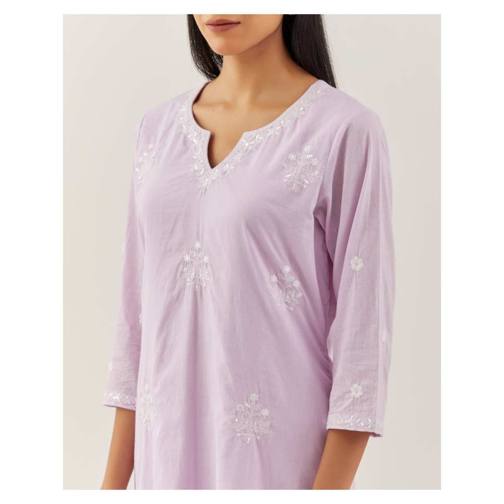 Ikshita Choudhary Lavender Kurta (Set of 3)