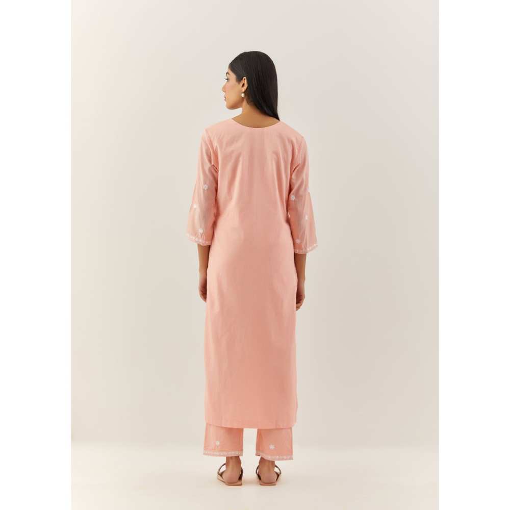Ikshita Choudhary Peach Kurta (Set of 2)