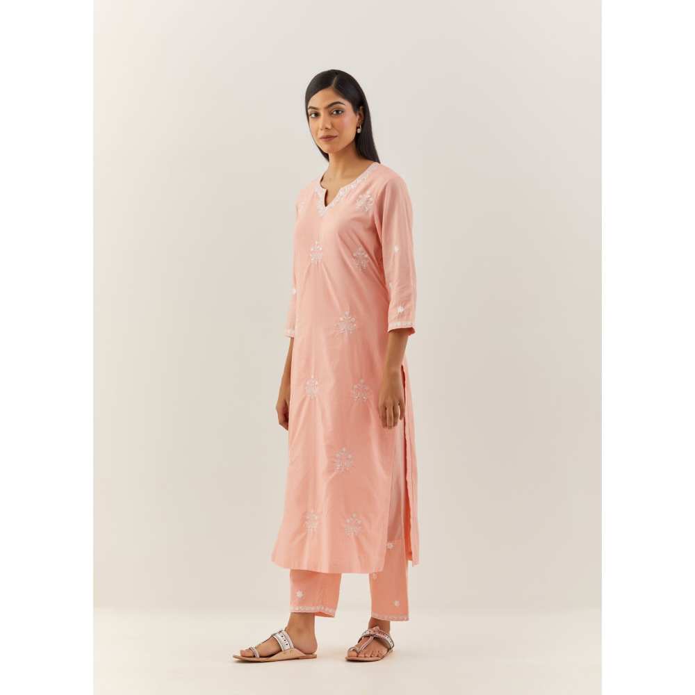 Ikshita Choudhary Peach Kurta (Set of 2)