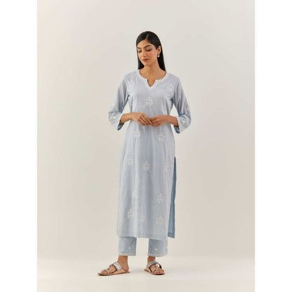 Ikshita Choudhary Blue Kurta (Set of 3)