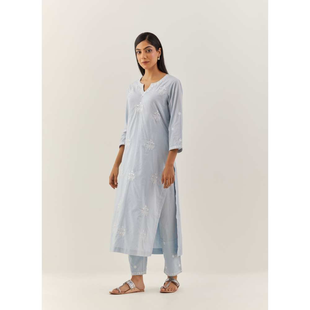 Ikshita Choudhary Blue Kurta (Set of 3)